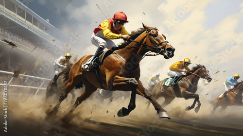 The pursuit of victory Intense horse race captures the