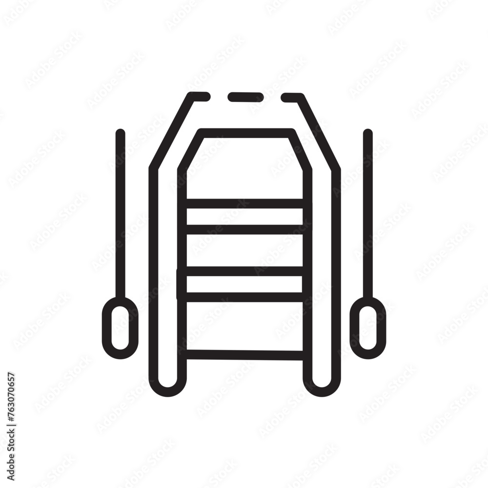 boat leisure paddle line icon boat leisure paddle line icon