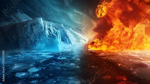 Ice and Fire Natural Forces, great for illustrating climate change and extreme nature themes