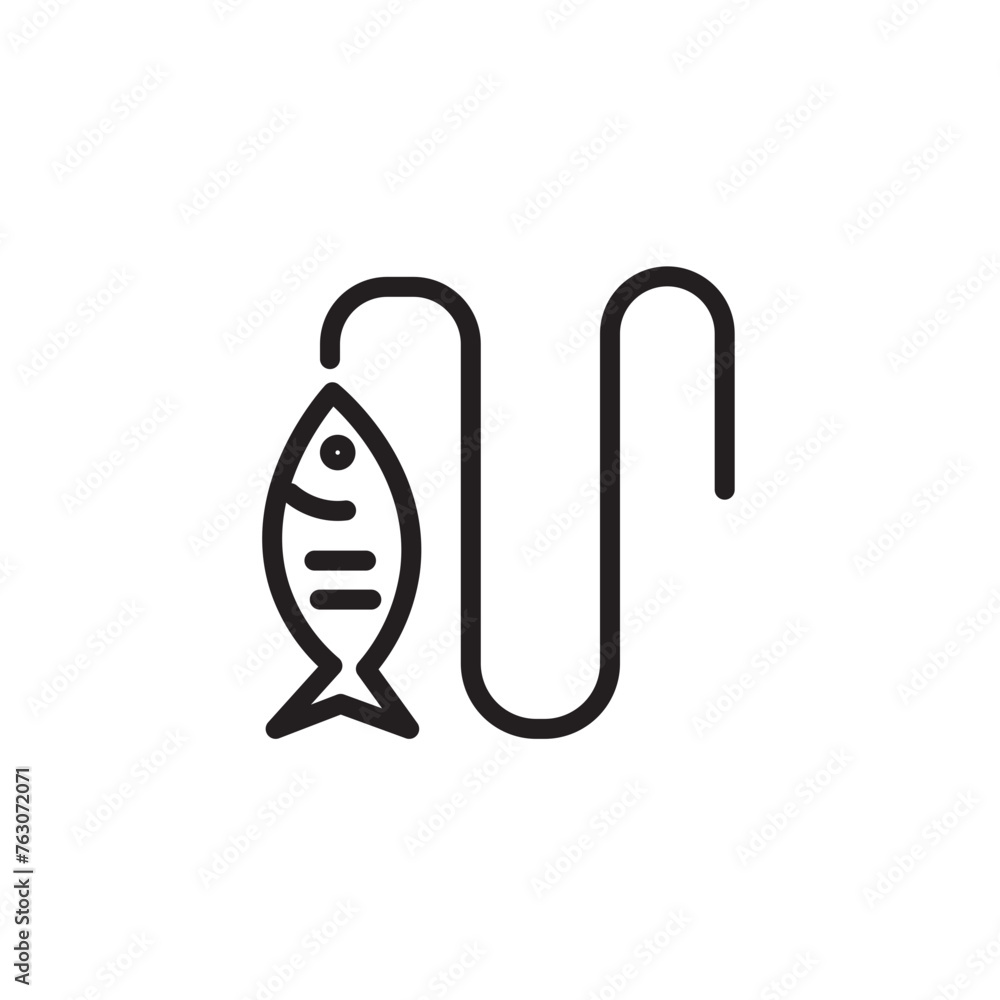 fish hook fishing line icon fish hook fishing line icon