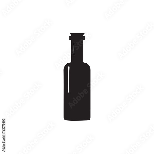 Wine bottle icon. Vector illustration. Isolated on white background.