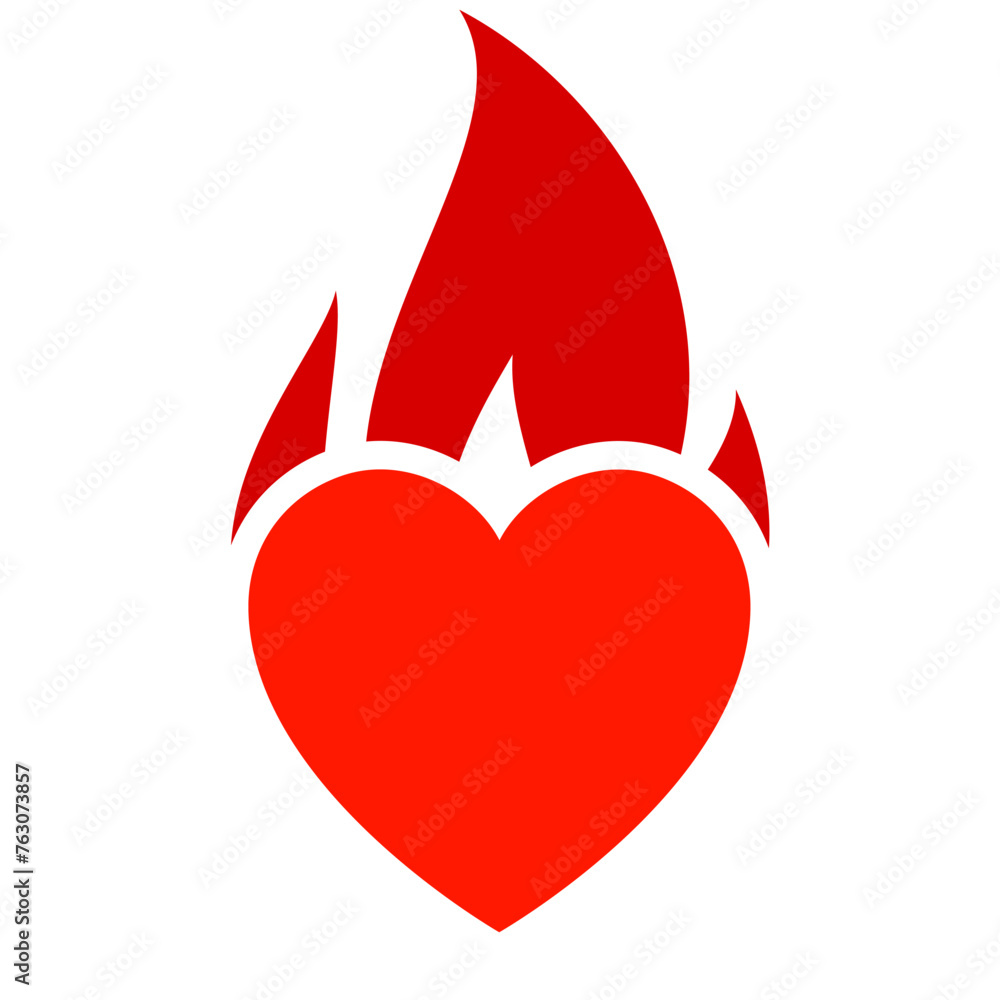 Fire flame icon, hot heart symbol, vector illustration. Fire flame icon, hot heart symbol, vector illustration.