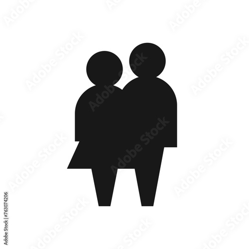 Family, silhouette icon, vector cut silhouette for social media.