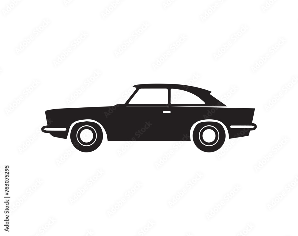 Vintage american car logo design. Retro car vector illustration.