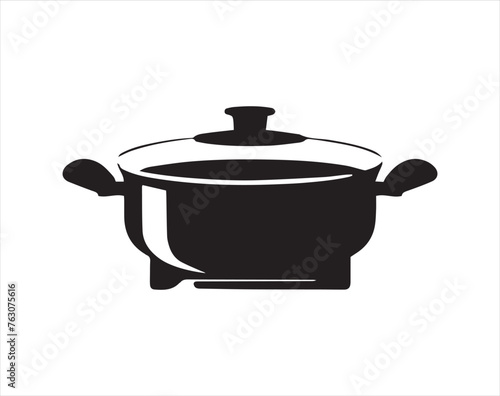cook icon set, black and white design. vector illustration