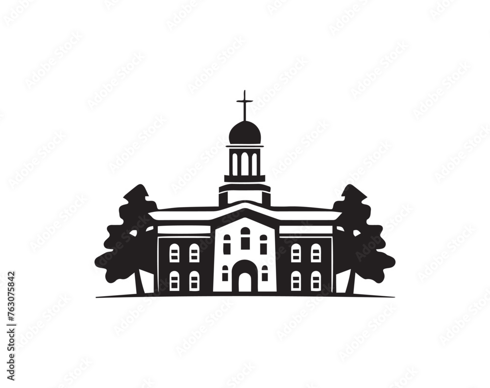 building on a white background. Vector illustration