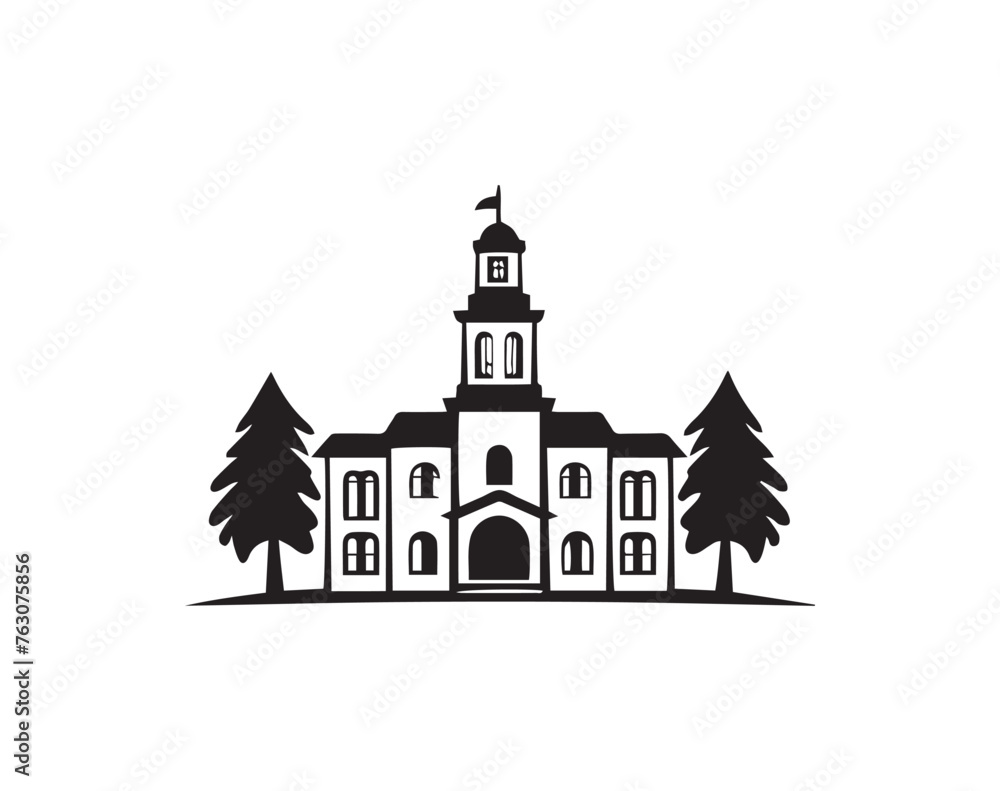 building on a white background. Vector illustration