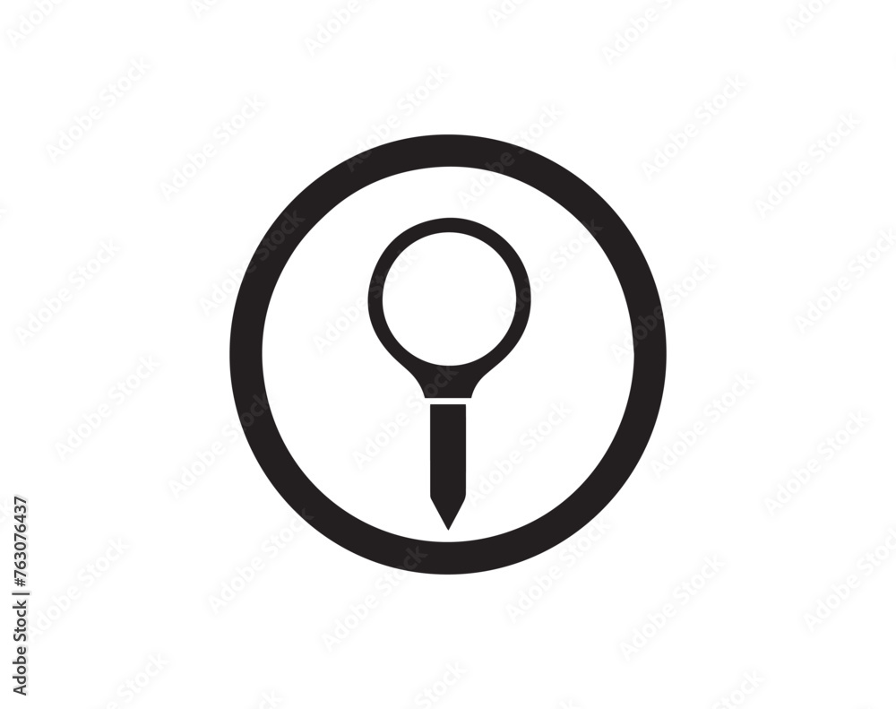 Magnifying glass icon. Search symbol. Flat design style. Magnifying glass icon. Search symbol. Flat design style.