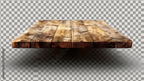 Table top with wooden corners, realistic modern illustration. Kitchen countertop with wood angles, isolated on transparent background.