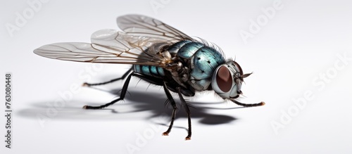 Closeup of a house fly, a type of parasite insect. Known for its membranewinged structure, horse flies are also categorized as arthropods, invertebrates, and pests photo