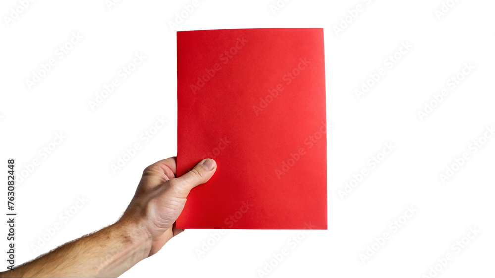 Hand holding red paper. isolated on transparent background. Hand holding red paper. isolated on transparent background.