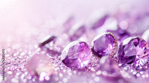 A close up of a Amethyst purple stone with a blurry background, Amethyst