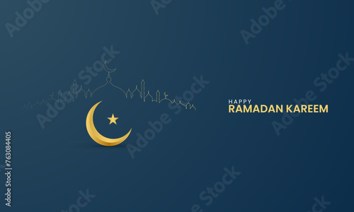 Ramadan modern background design. Translation: "Ramadan Kareem , " 3D illustration.
