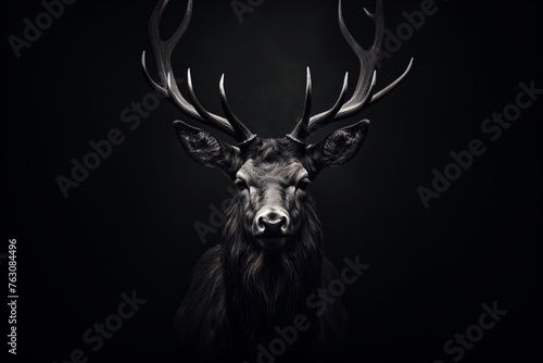 a black deer with antlers