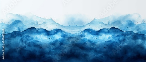 Background of abstract blue watercolor painted by hand © Zaleman