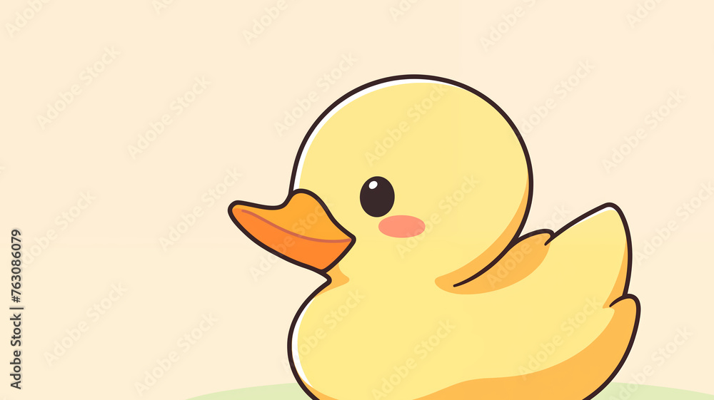 Fototapeta premium Hand drawn cartoon cute duck illustration material