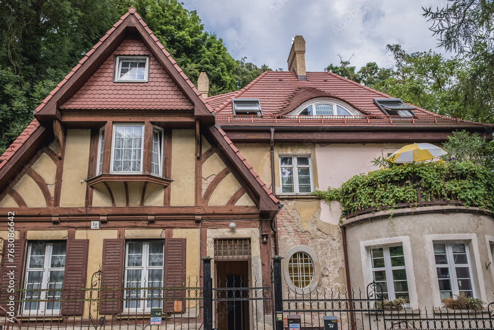 Obraz premium Old villa on Jaskowa Dolina Street in Gdansk, Poland