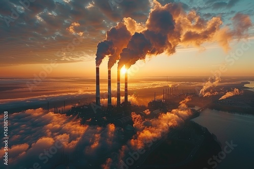 Air pollution from industries process professional photography photo