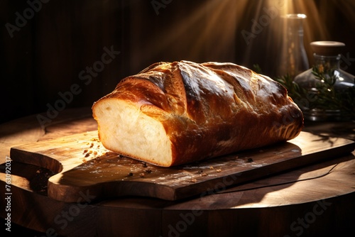 a loaf of bread on a cutting board