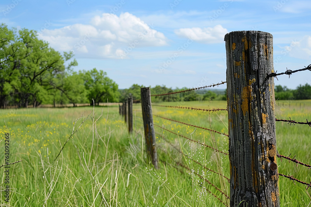 Electric fence post fencing a wildlife sanctuary