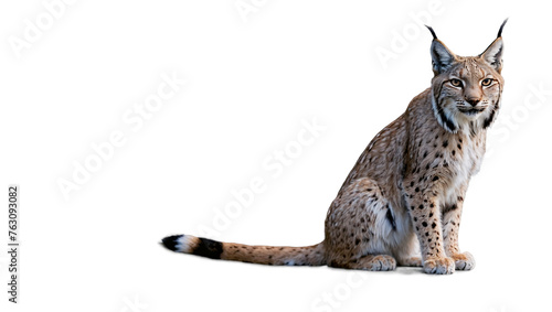 lynx in front of white background