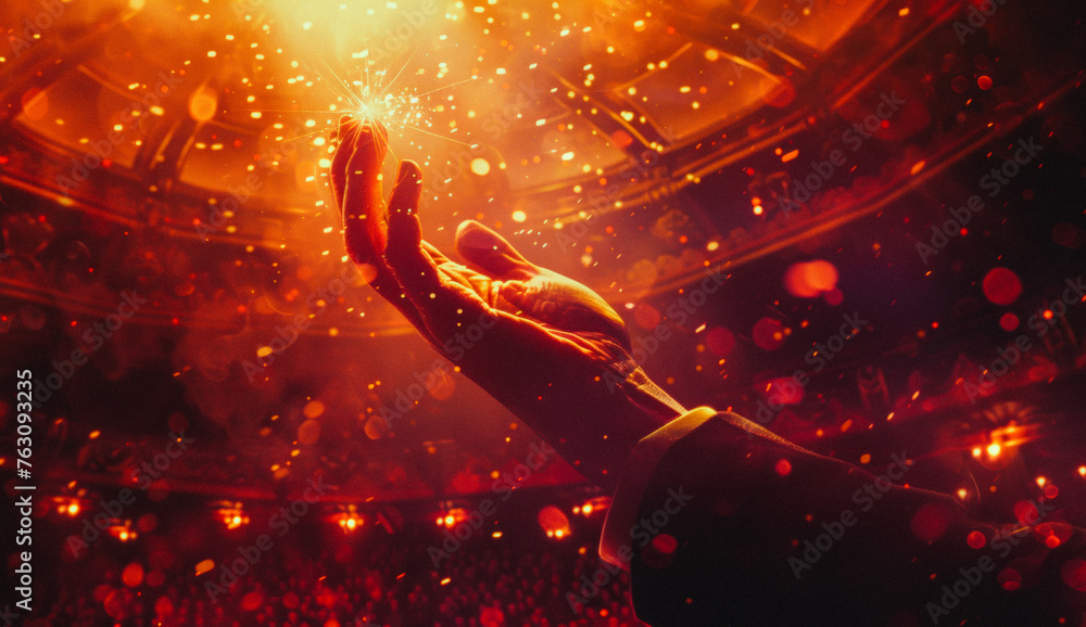 Traditional Neoteric Neoteric concept poster for a circus performance of a hand reaching out ...