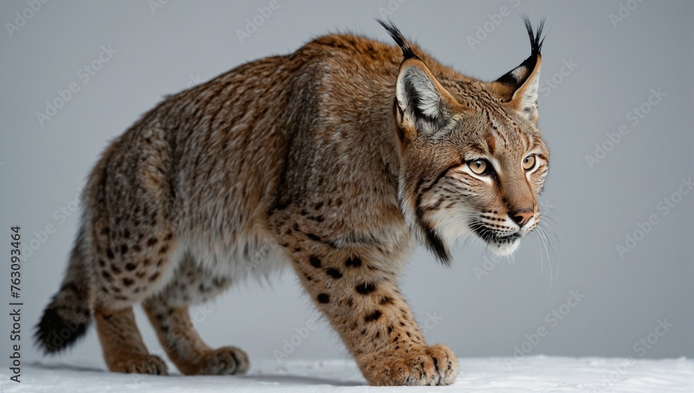 Naklejka premium lynx in snow