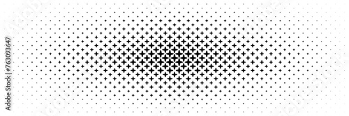 horizontal halftone from middle of black oval cross and oval plus design for pattern and background.