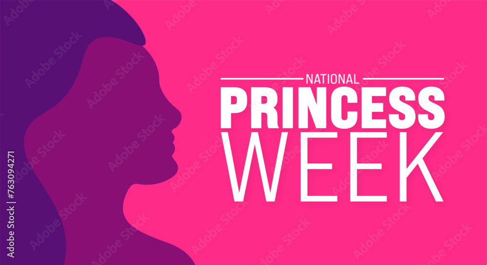 April is National Princess Week background template. Holiday concept. use to background, banner, placard, card, and poster design template with text inscription and standard color. vector illustration