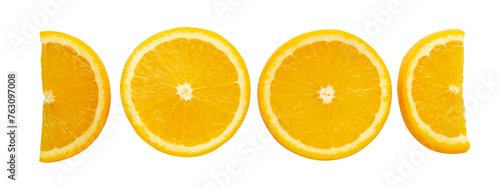 Fresh Sliced Oranges isolated on a transparent background