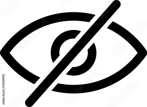 No eye line icon, hidden vector, invisible icon.