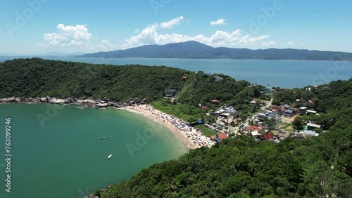 drone from mullet beach in the city of bombinhas santa catarina brazil - praia da tainha photo