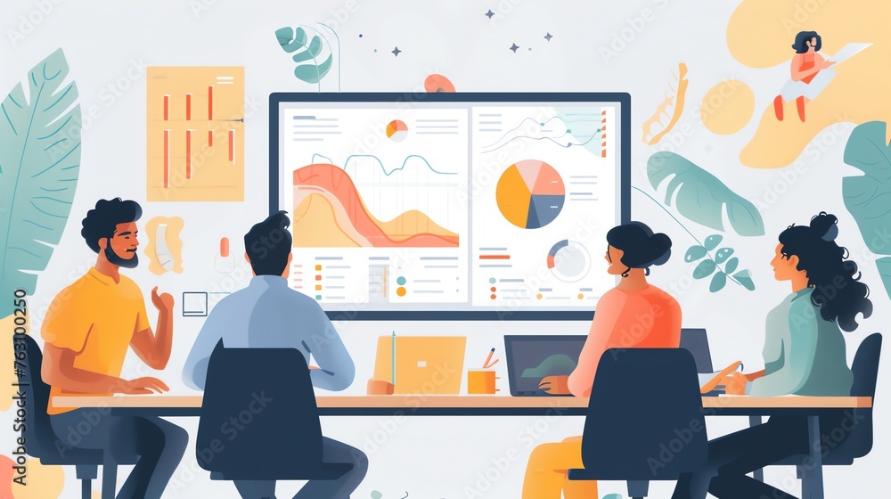 teamwork startup illustration teamwork startup illustration