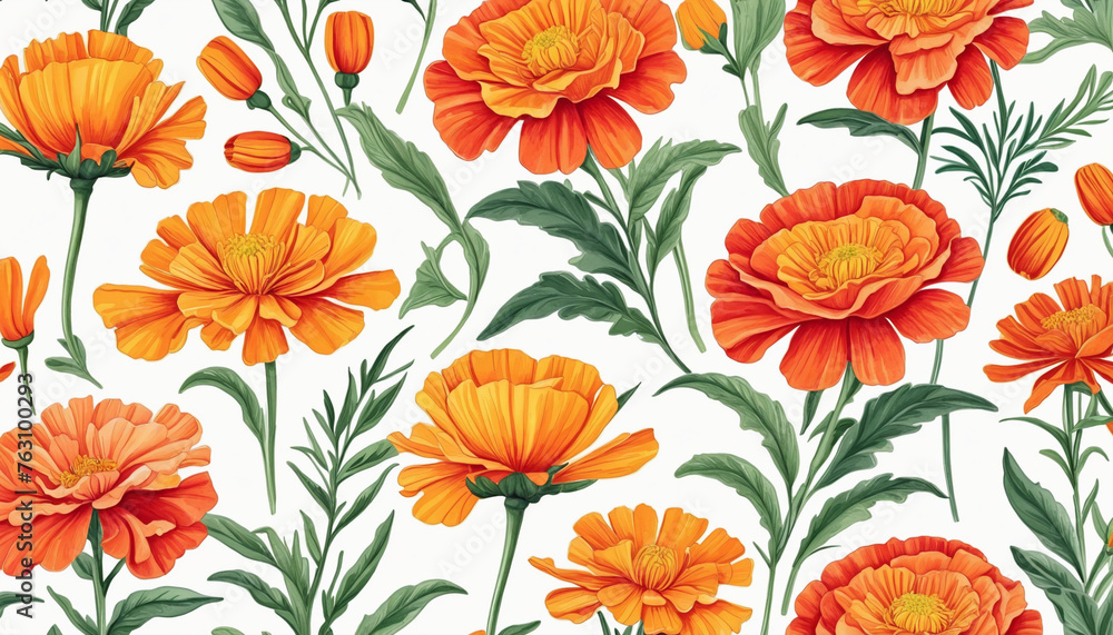 vibrant marigold collection in watercolor style, isolated on a transparent background for design layouts vibrant marigold collection in watercolor style, isolated on a transparent background for design layouts
