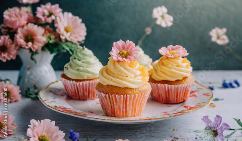 cupcakes with flowers