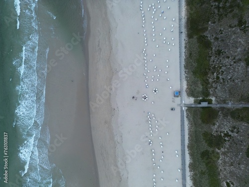 arial photograph of beachfront at Sylt  Germany