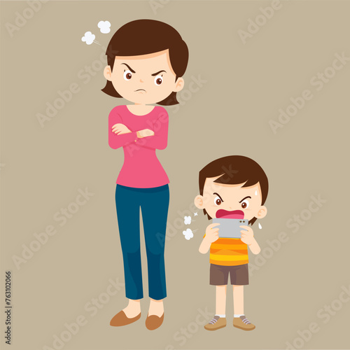 parent angry to kid addicted phone