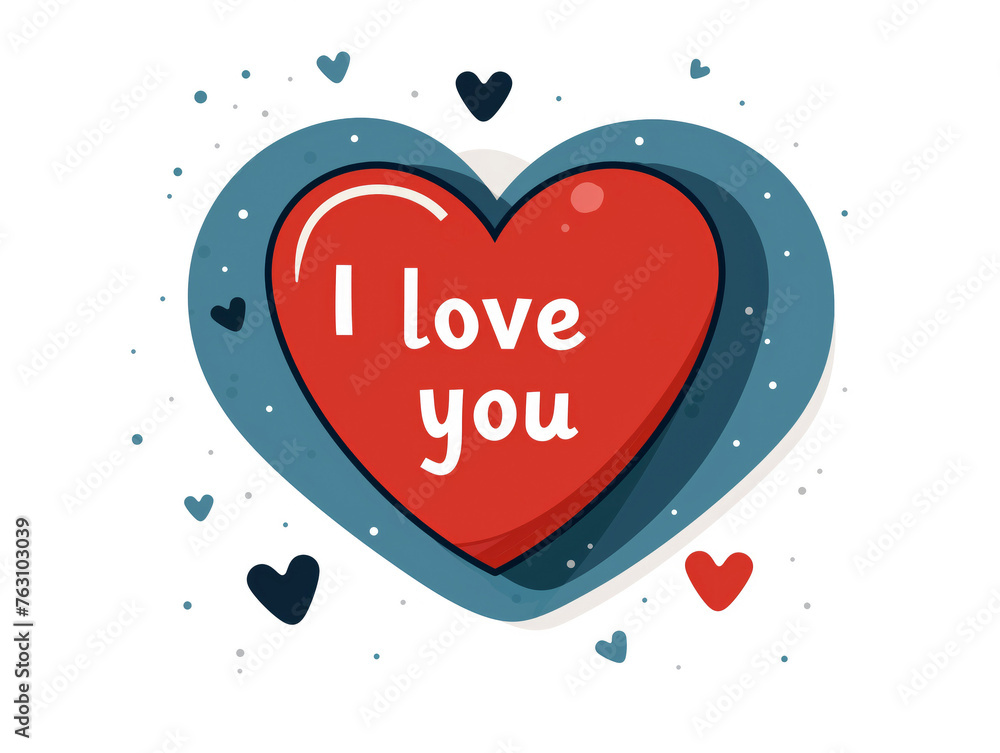 Greeting card simple design. I love you. Valentine's Day