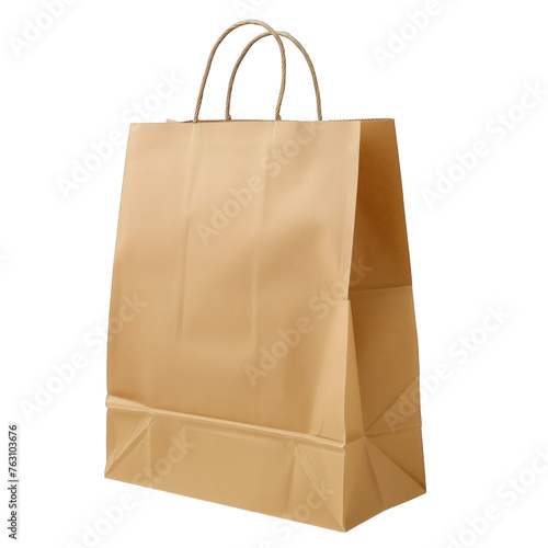 A brown paper bag with a handle