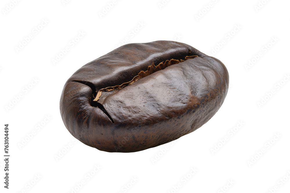 A coffee bean is shown in a close up A coffee bean is shown in a close up