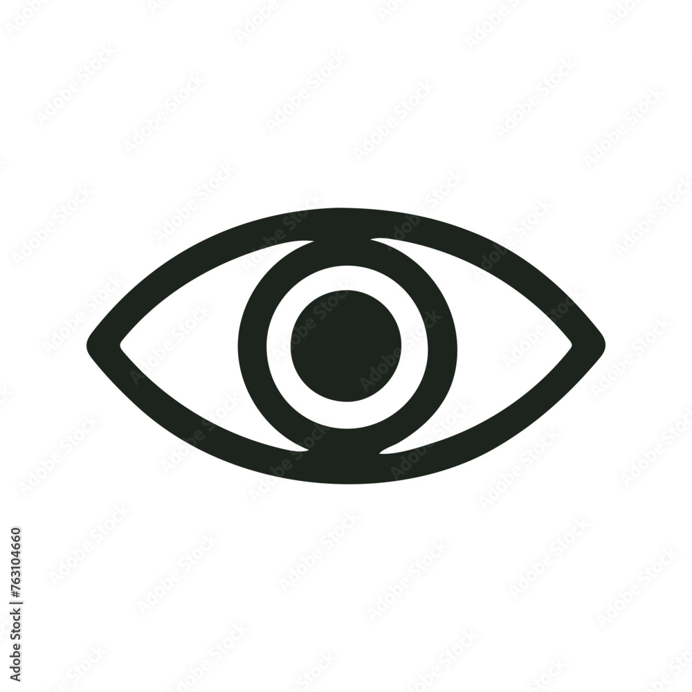 Vector simple image of an eye, in a linear style, black on a white background. Vector simple image of an eye, in a linear style, black on a white background.