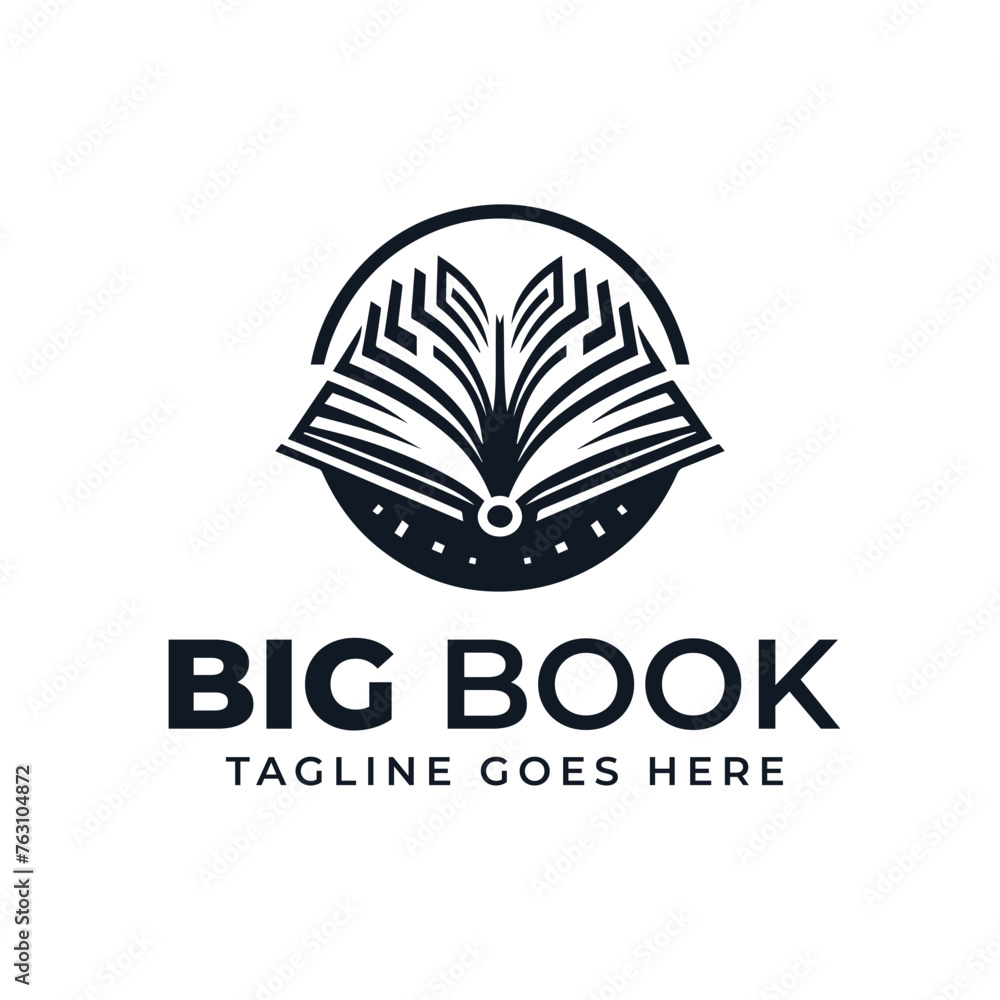 Open book page flat education logo Open book page flat education logo