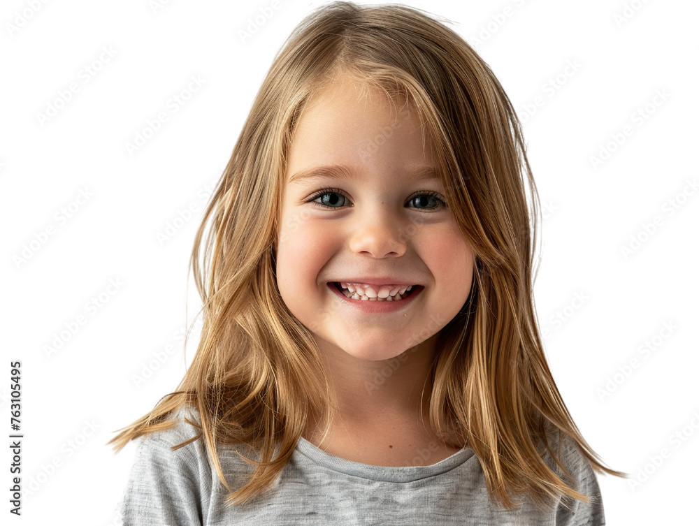 a hyper realistic image of a 4-5 year old caucasian girl, smiling, straight hair, shoulder level hairstyle, white background PNG a hyper realistic image of a 4-5 year old caucasian girl, smiling, straight hair, shoulder level hairstyle, white background PNG
