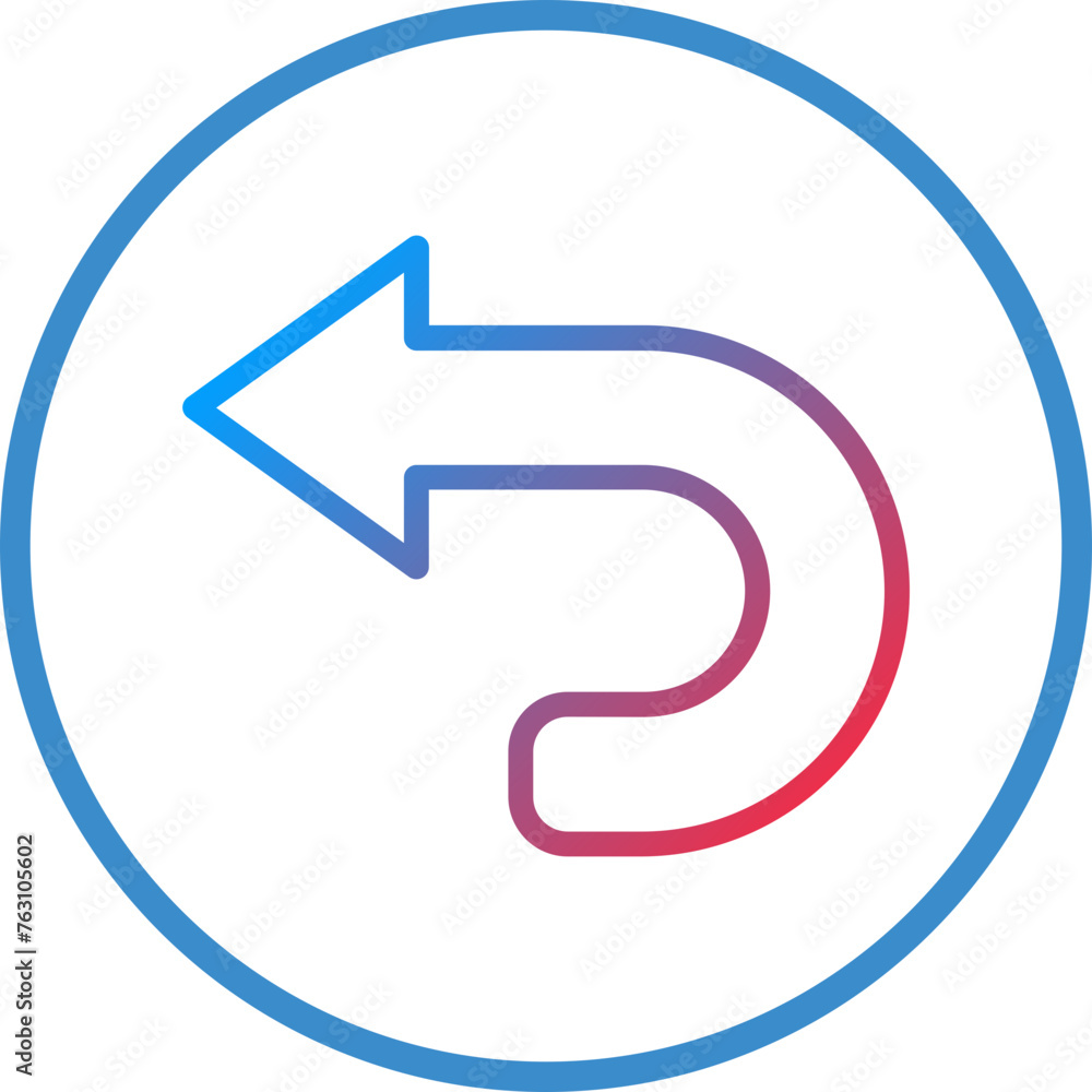 Curved Left Icon Style Curved Left Icon Style