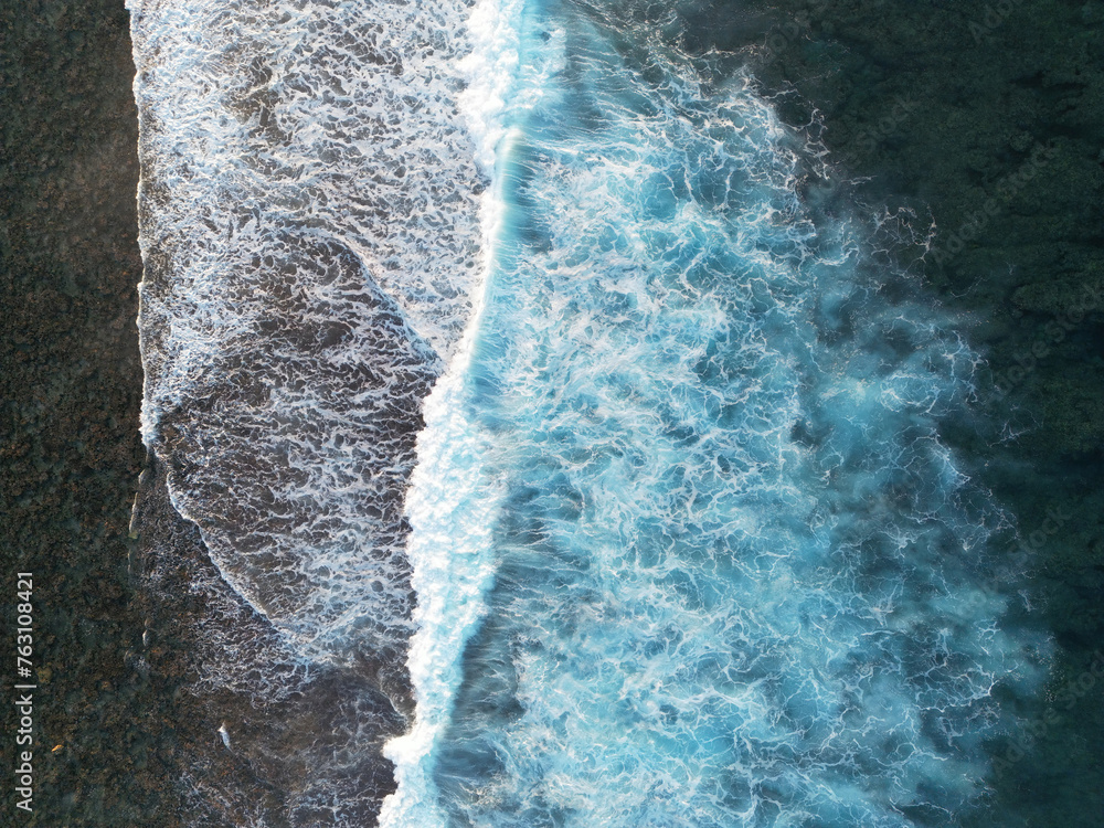 waves breaking at Mauritius
