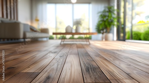 Low Angle View Defocused Living Room Interior Background