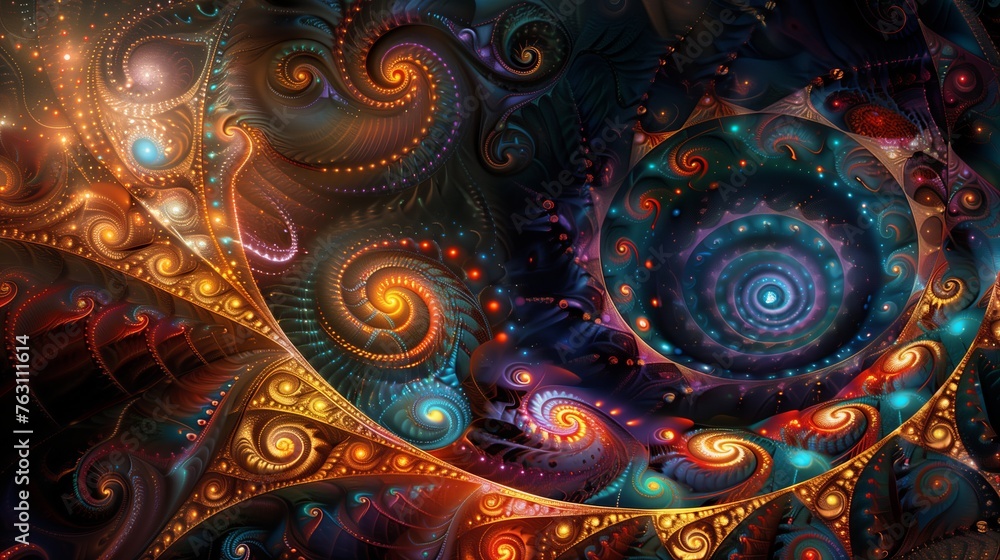 Vibrant fantasy surreal Foil fractals pattern abstract background Vibrant fantasy surreal Foil fractals pattern abstract background