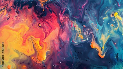 Abstract colorful paint swirls