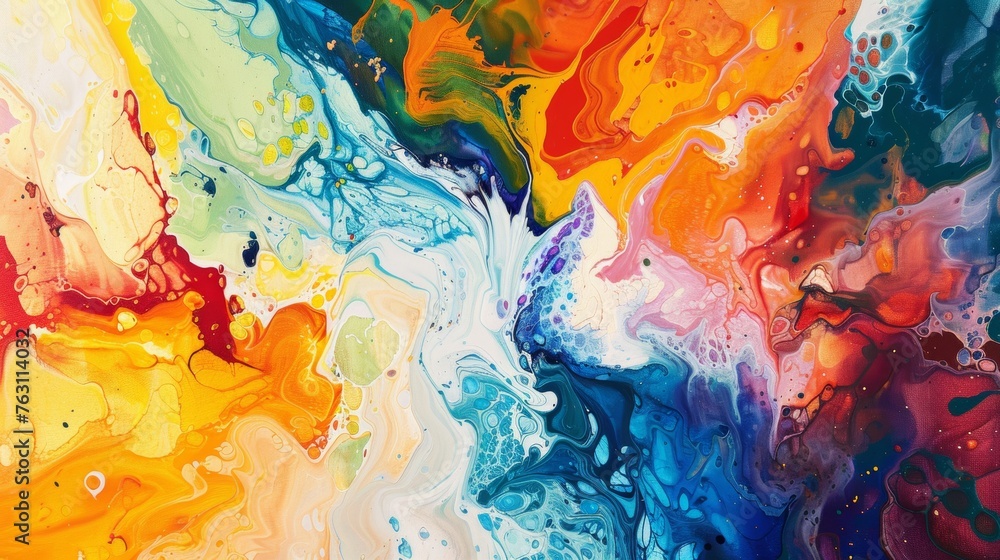 Vibrant abstract acrylic paint swirls Vibrant abstract acrylic paint swirls