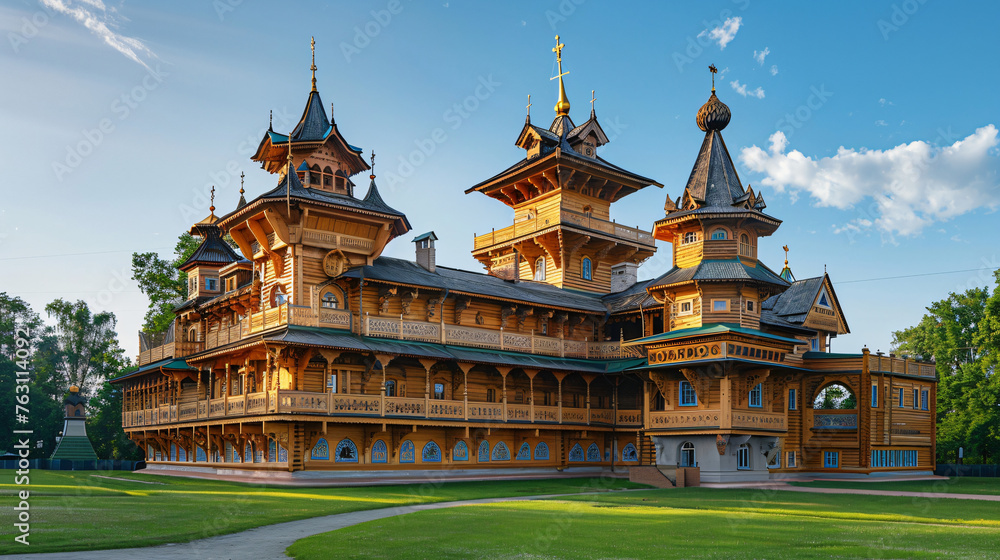 Wooden palace of Tsar Alexey Mihailovich in Kolomensko - obrazy, fototapety, plakaty 